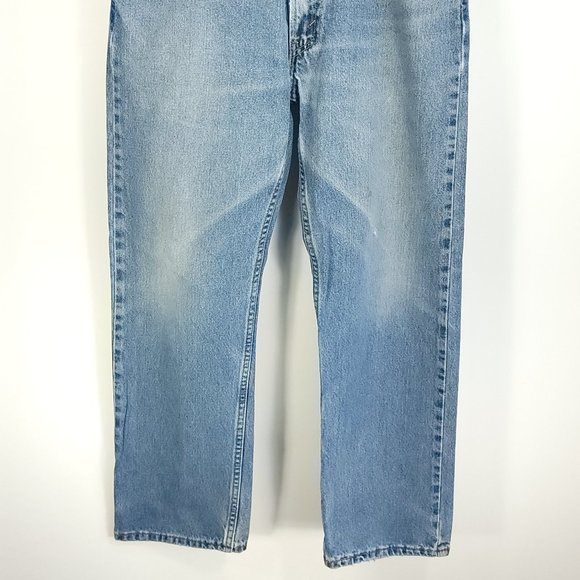 Levi's 505 Denim Jeans Men's 34x30 Blue With Fade Distressed Destroyed - Picture 2 of 15